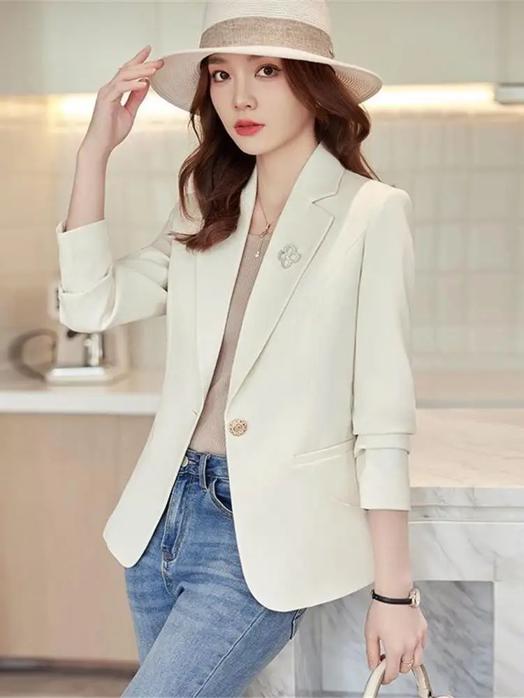 

Женский костюм Cherry Blossom Or Jaet, весна-осень 2024, новинка Ele, высококачественный повседневный костюм маленького размера, топ