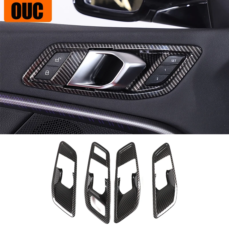 4pcs ABS Inner Door Handle Frame Decoration Cover Trim Car Stickers For BMW 1 2 Series F40 F44 2020-2024 Interior Accessories