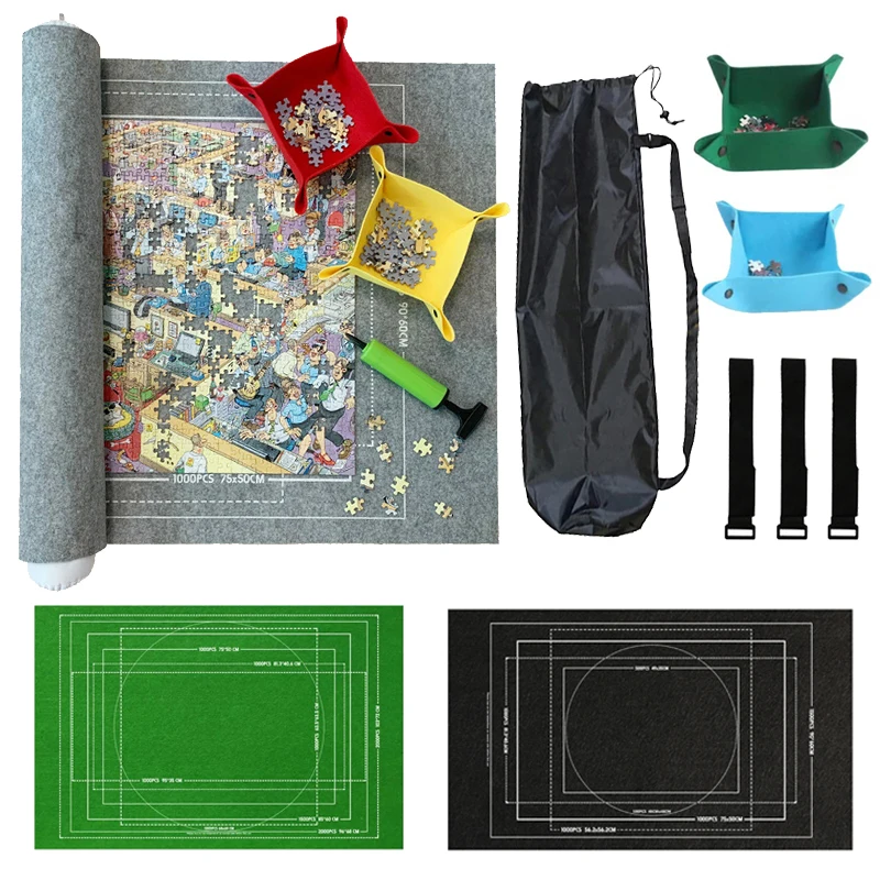 Puzzle-Aufbewahrungsdecke für Kinder, Puzzle-Spielzeug, mehrere Spezifikationen mit Tasche, tragbar, Eltern-Kind-Früherziehung, Geschenke TMZ – Detail 3
