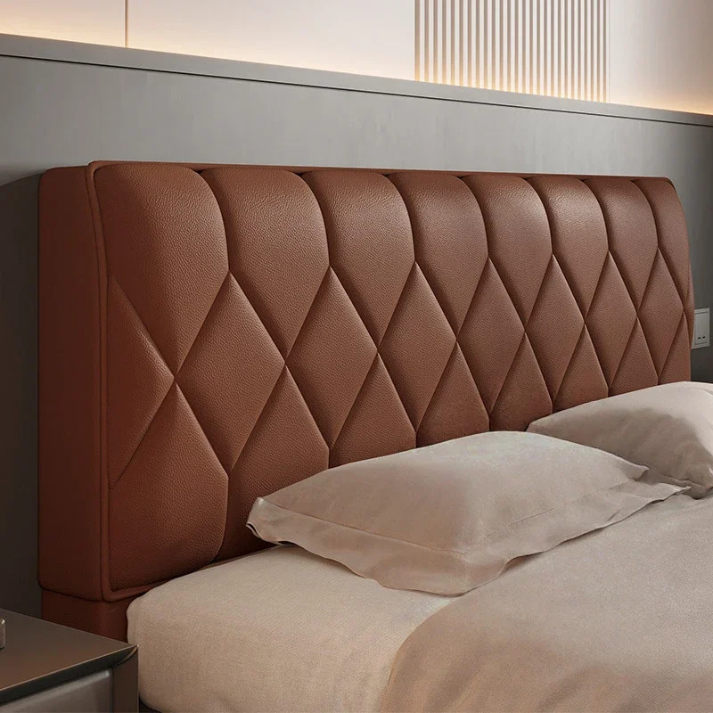 Funda de cabecera cama cuero PU de lujo, cubierta de cabecera cama acolchada gruesa, cubierta protectora contra el polv
