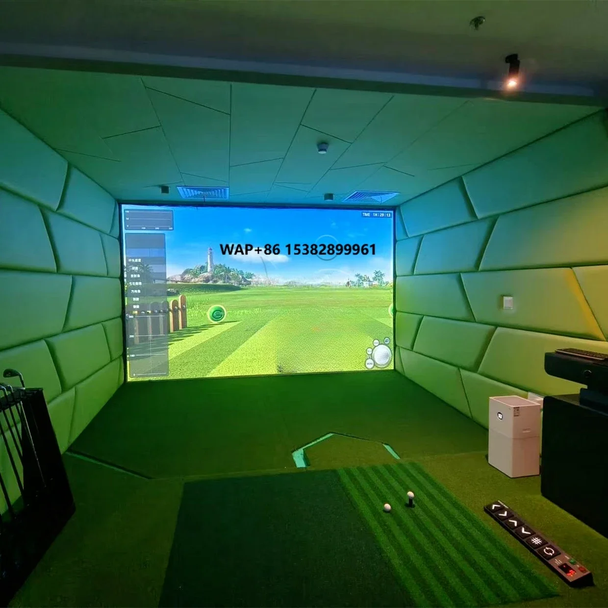 LJ Indoor Luxury Golf Simulator Professional Ar Projector Golf Screen Golf Simulator