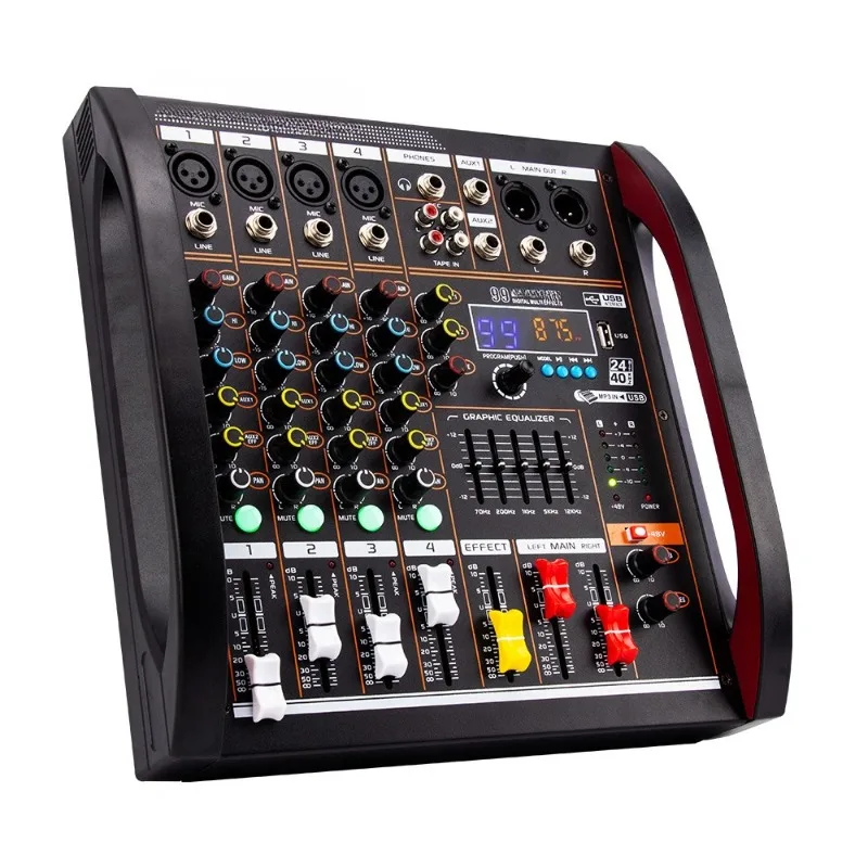 

Built-in 99 kinds of reverb effect channel five-stage equalizer professional stage mixer
