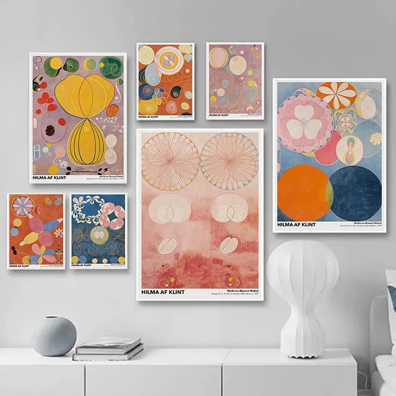 Hilma Af Klint Modern Abstract Geometric Canvas Poster Mid Century Classic Art Painting Picture Wall Living Room Home Decor Gift