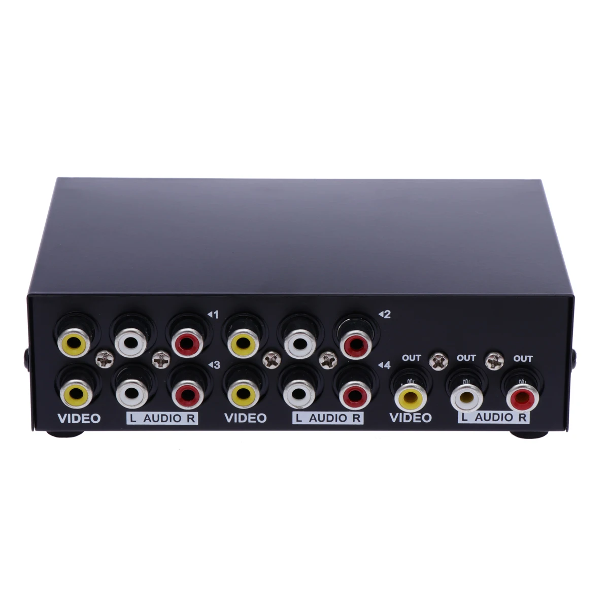 

4 In 1 Out Composite Video Audio Selector 4 Metal Enclosure Push Button -431 Switch Box For Dvd