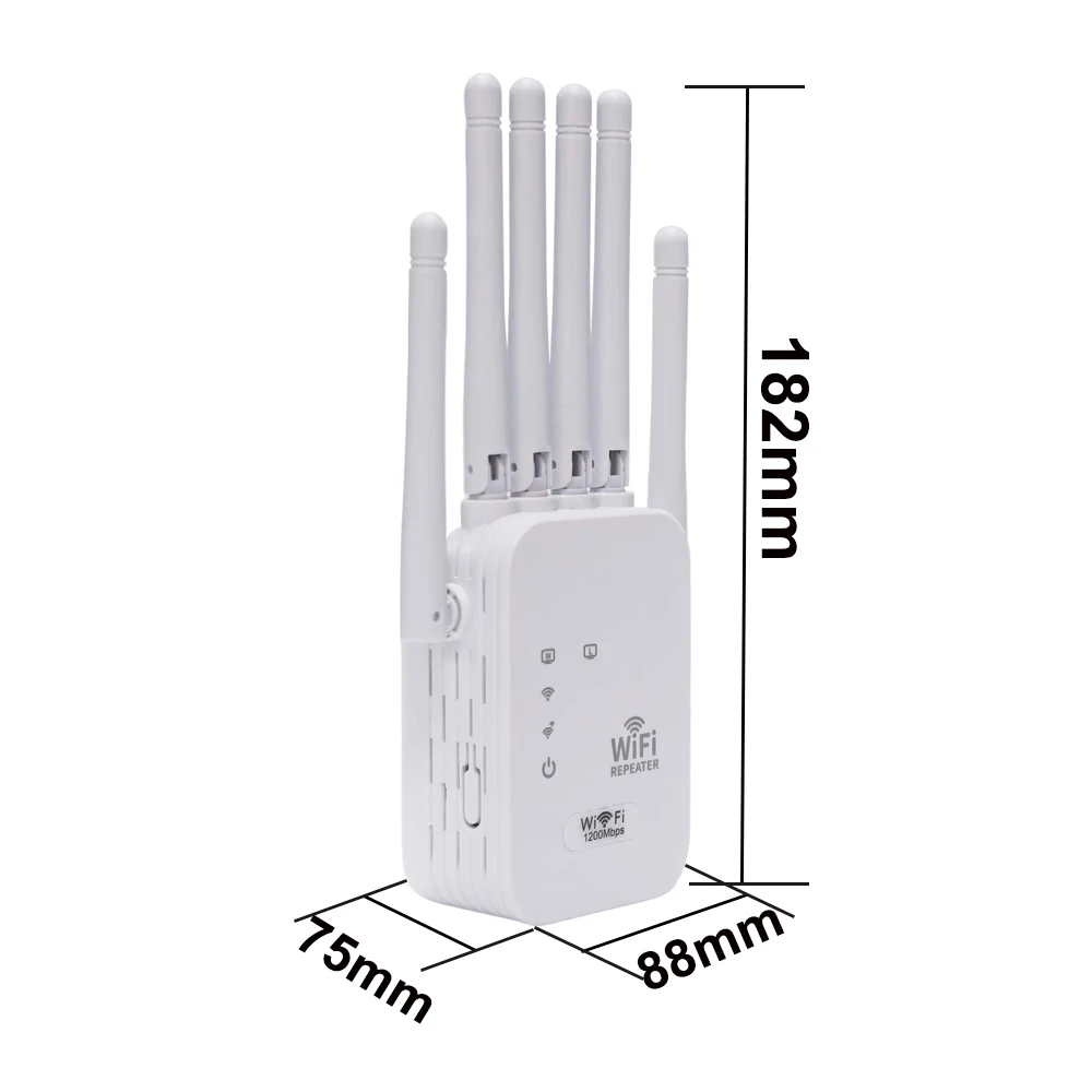 1200Mbps ثنائي النطاق واي فاي مكرر ثنائي النطاق 2.4G/5 جيجا هرتز شبكة مكبر للصوت طويل موسع واي فاي للمنزل #5