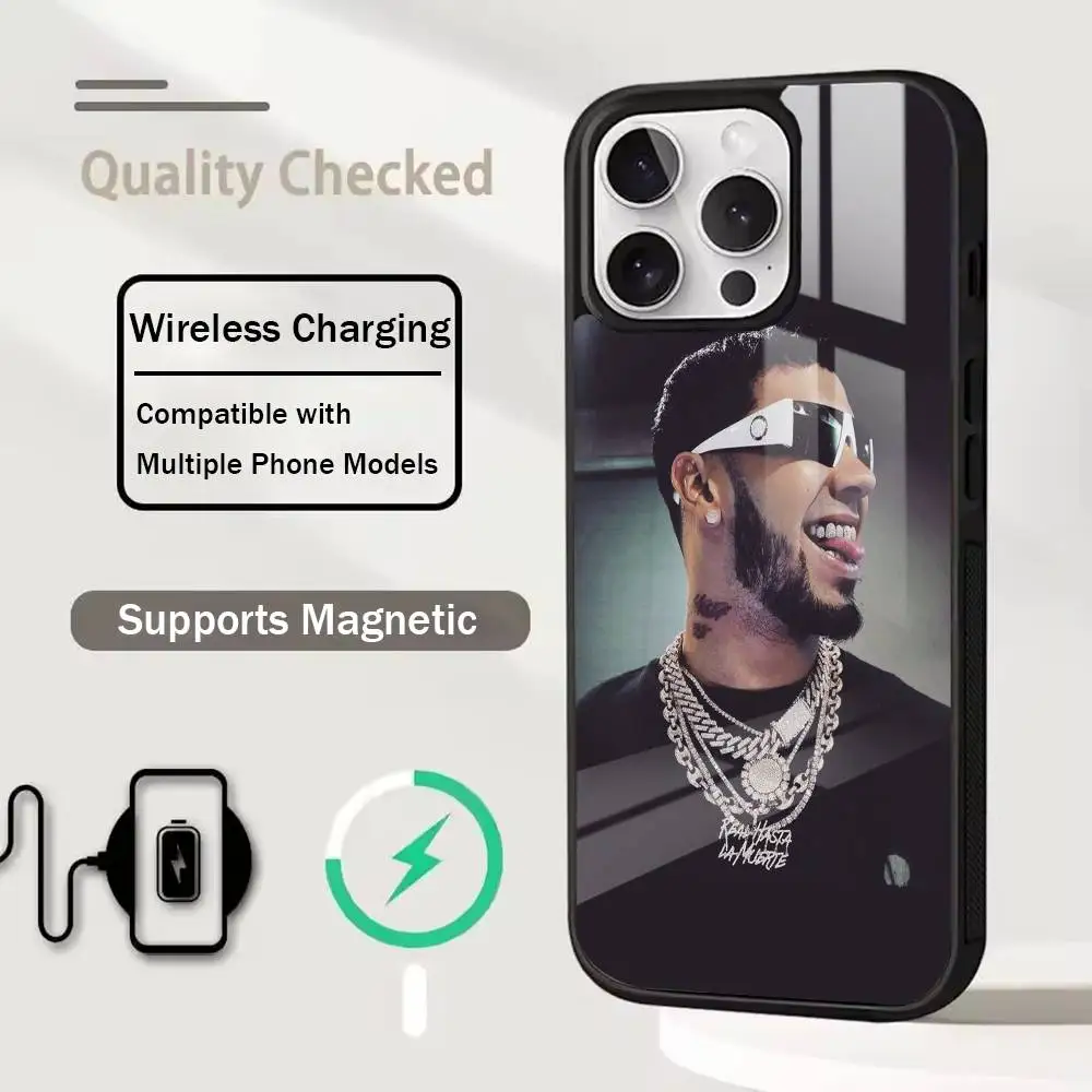 Rapper Anuel AA Real Hasta La Muerte Phone Case For iPhone17,16,15,14,13,12,Plus,Pro Compatible with magnetic wireless charging