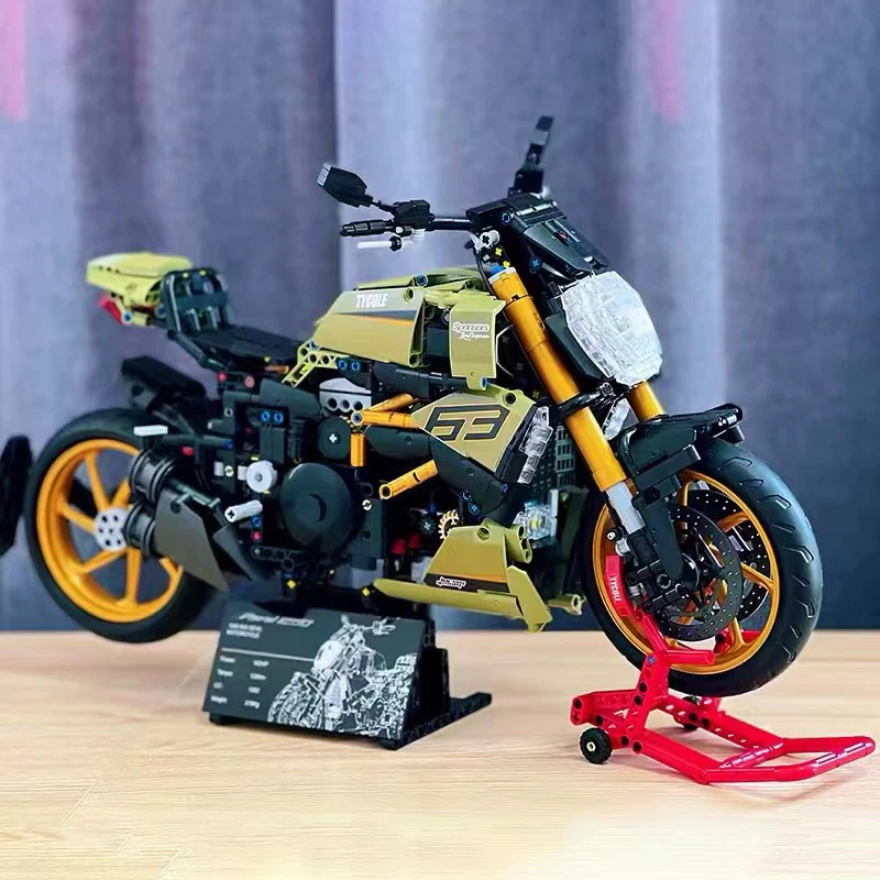 City Technical Motorcycle Car Model Building Blocks MOC Racing Motorbike Vehicles Bricks Toys For Children Birthday Gifts MOC