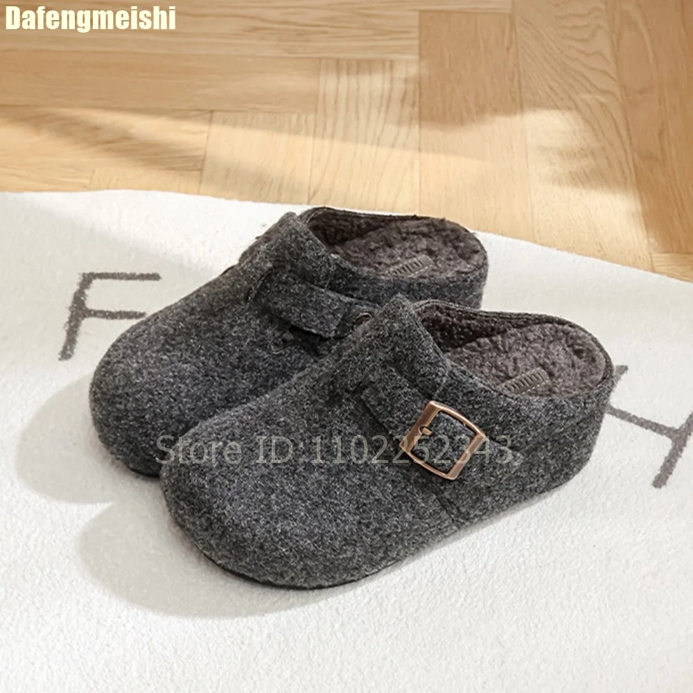 

Новые зимние тапочки 2026 года: замшевые, с круглым носком, на платформе 7 см, увеличивающие рост, с флисовой и шерстяной подкладкой, хлопковые.