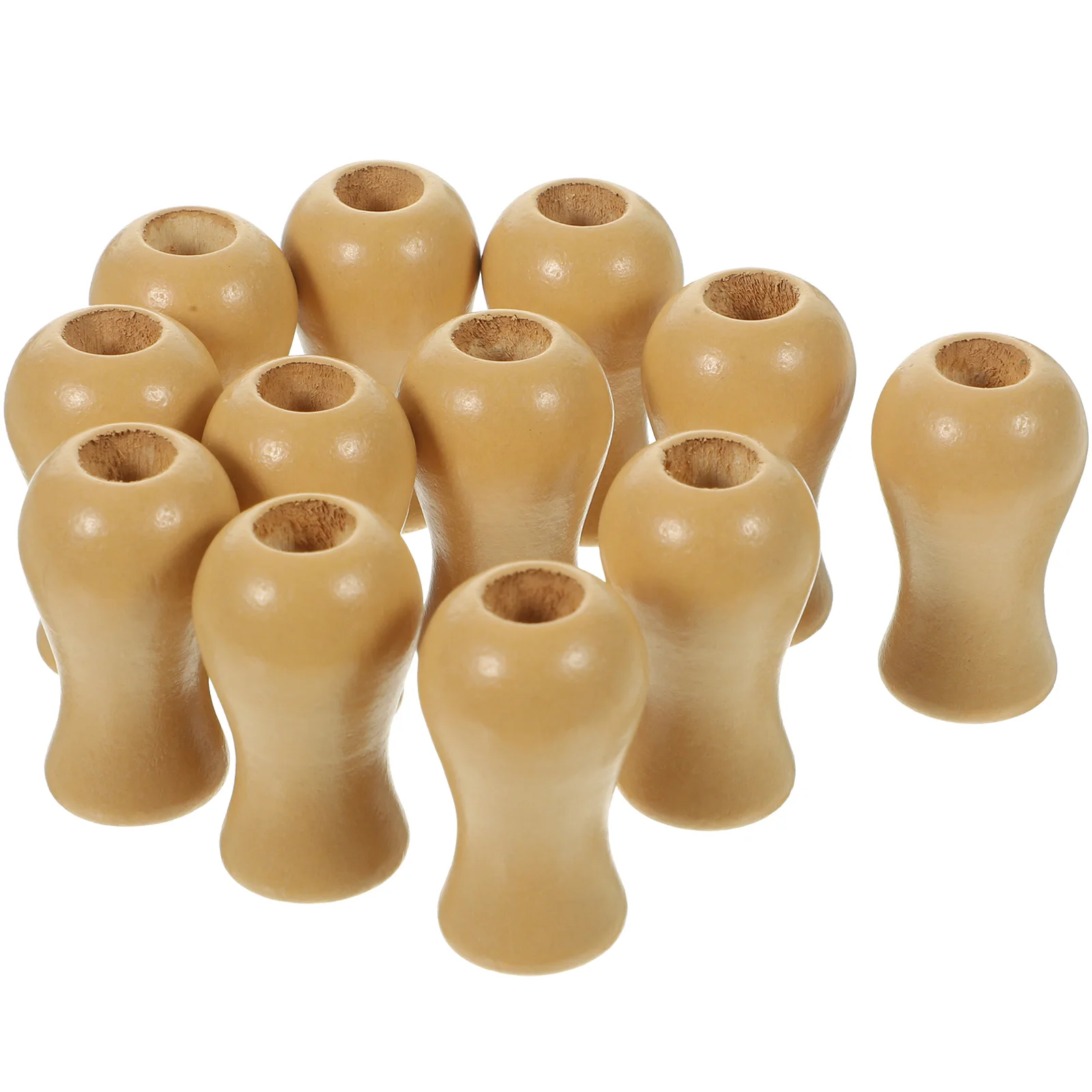 

12 Pcs Bamboo Curtain Wooden Pendant Cord Knobs Blind Blinds Aluminum Curtains Window Pulls Ends