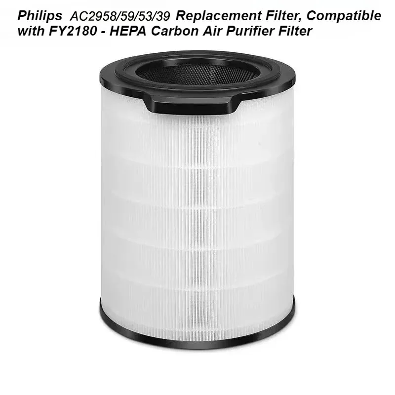 

FY2180 HEPA & Carbon Replacement Filter | for Philips AC2958/AC2959/AC2939 Air Purifier | 3-Stage Filtration for Dust, Smoke