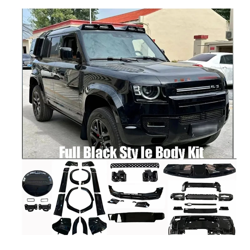 

Defender 007 Conversion Black Body Kits with Bumpers Eyebrows Taillamps Exhaust Pipe Tire Cover Defender Accessories