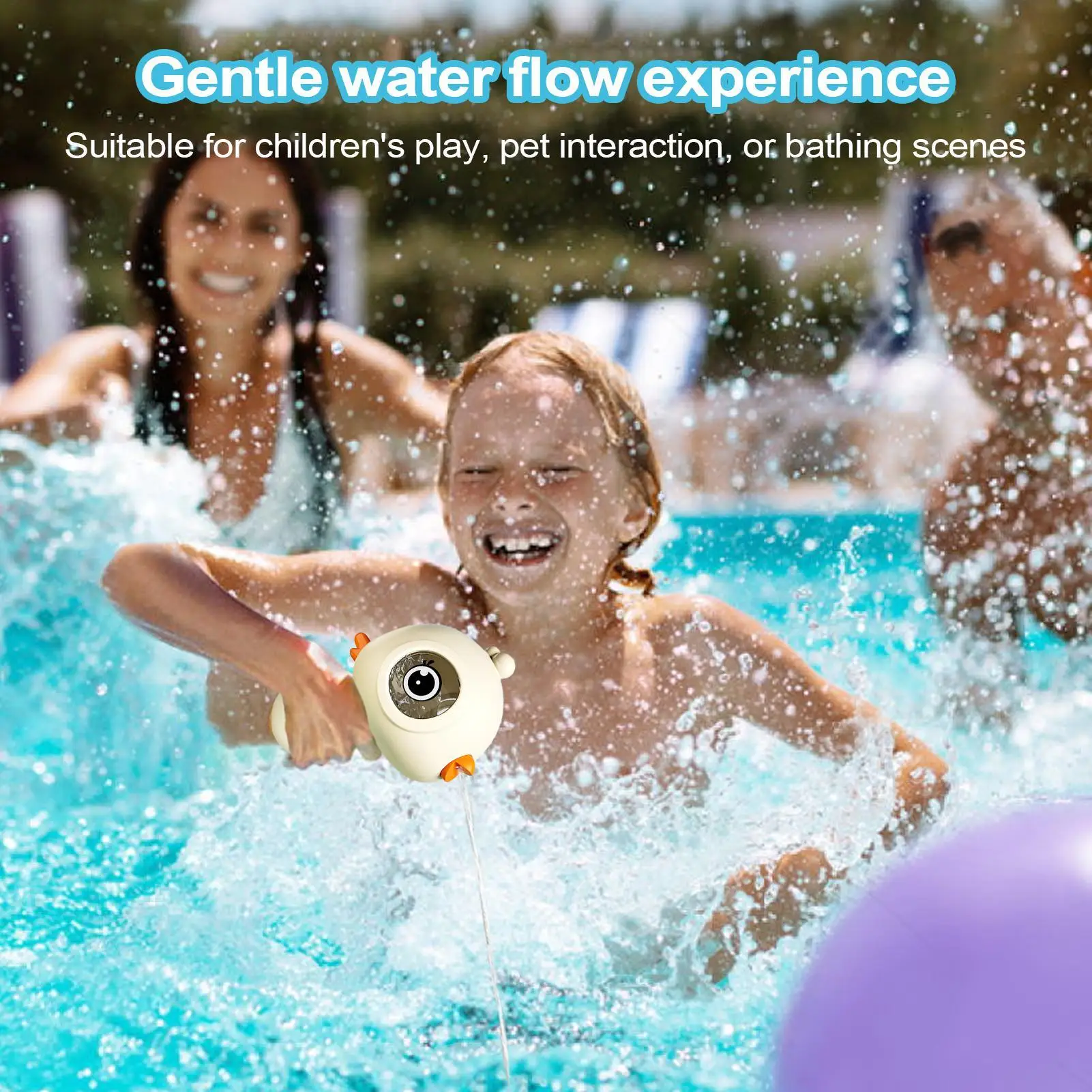 Juguete de agua para piscina, chorro de agua, Control de prensa de chorro de dibujos animados, equipo de pulverización de largo alcance para días calientes, piscina