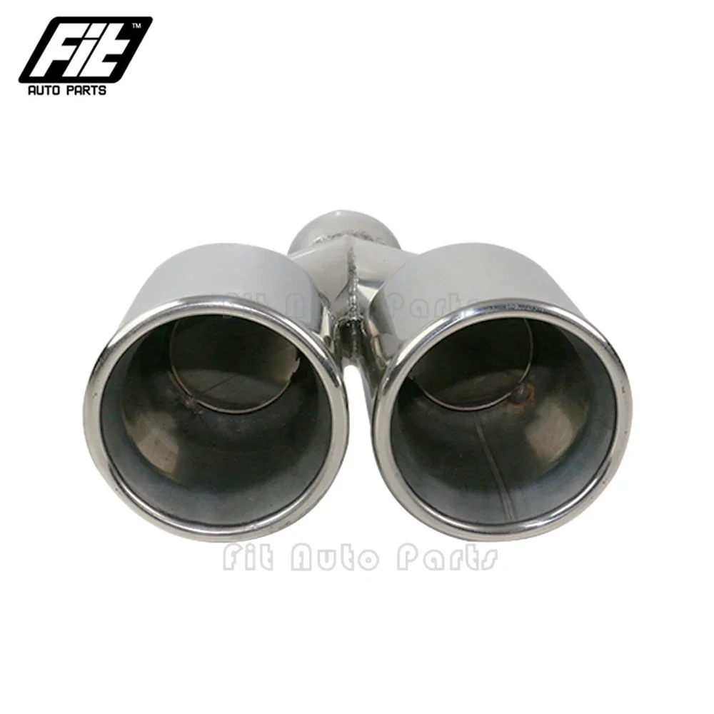 

2.5'' inlet 3'' Dual outlet Exhaust Pipe stainless steel Exhaust muffler Tail End Tip for Universal Car