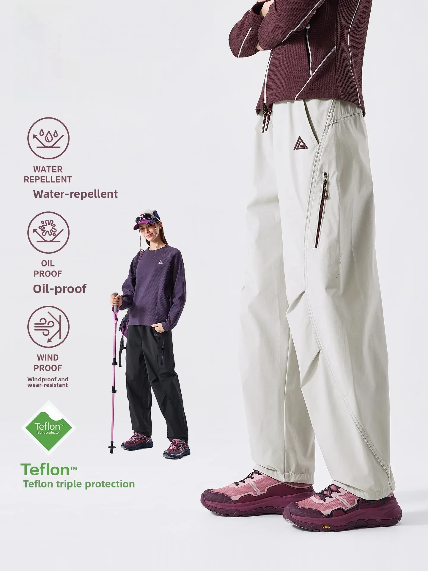 LAZY DAY Lightweight Outdoor Hiking Trousers Women's Special Fluorine Resistant Mountain Climbing Pants Functional Workwear