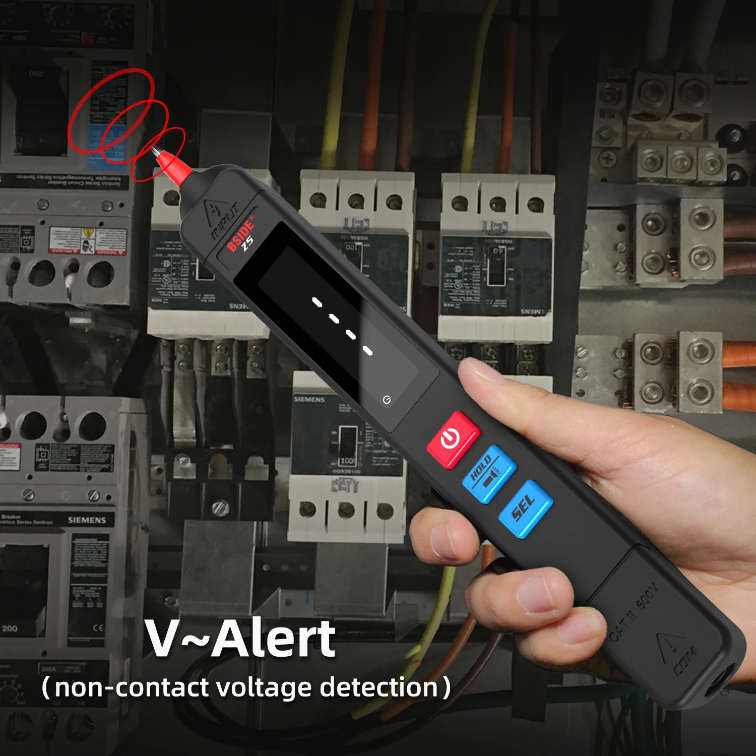 BSIDE DC AC Digital Multimeter Pen Type Meter 6000 Counts True RMS Smart Pen Type Voltage Detector Capacitance Ohm Diode Hz NCV