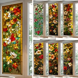 Church Stained Glass Film Waterproof Sunscreen Window Removal Door Electrostatic Scrub No Glue Flower Stickers Stained Glass