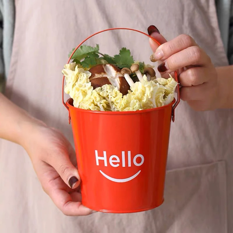 

New Mini Iron Bucket With Handle Hanging Flower Pots Wedding Birthday Party Favors Candy Gift Storage Bucket Container