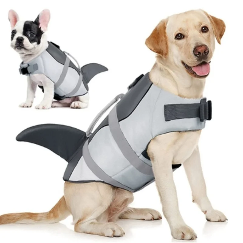 

Pet Shark Cartoon Swimsuit Dog Swimming Safety Suit Large Medium And Small Dog Buoyancy Life Jacket Anti Drowning Vest