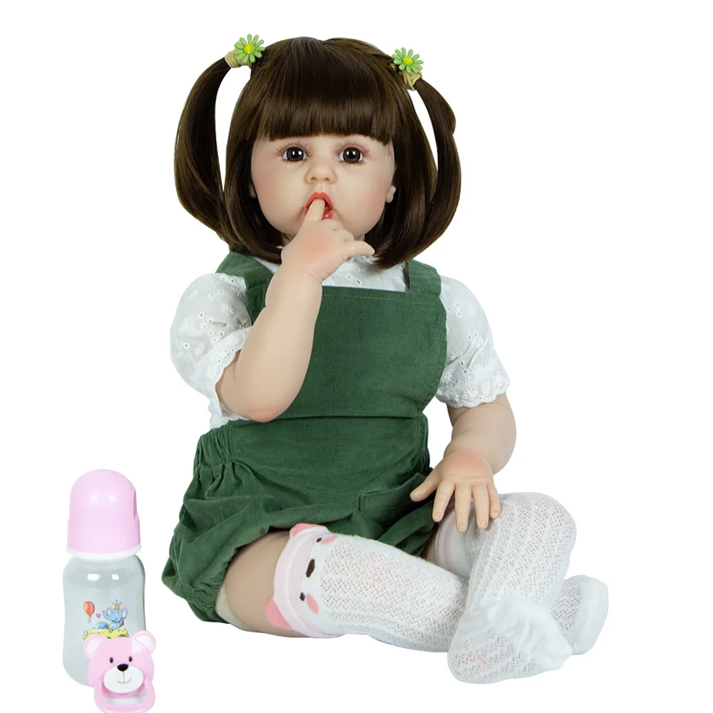 

24 Inch Reborn Dolls 60 cm Cloth Body Pretty Girl Baby Doll For Sale Ethnic Doll Kid Birthday Xmas Gifts