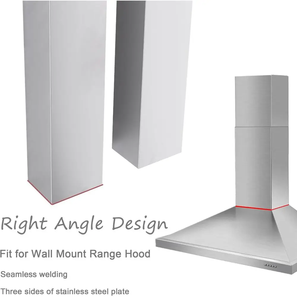 Przedłużka osłony okapu kuchennego, wysuwana, regulowana, przedłużka wylotu wentylatora kuchennego, komin, rozszerzenie kanału, stal nierdzewna, górna i dolna, 8 1/4(W