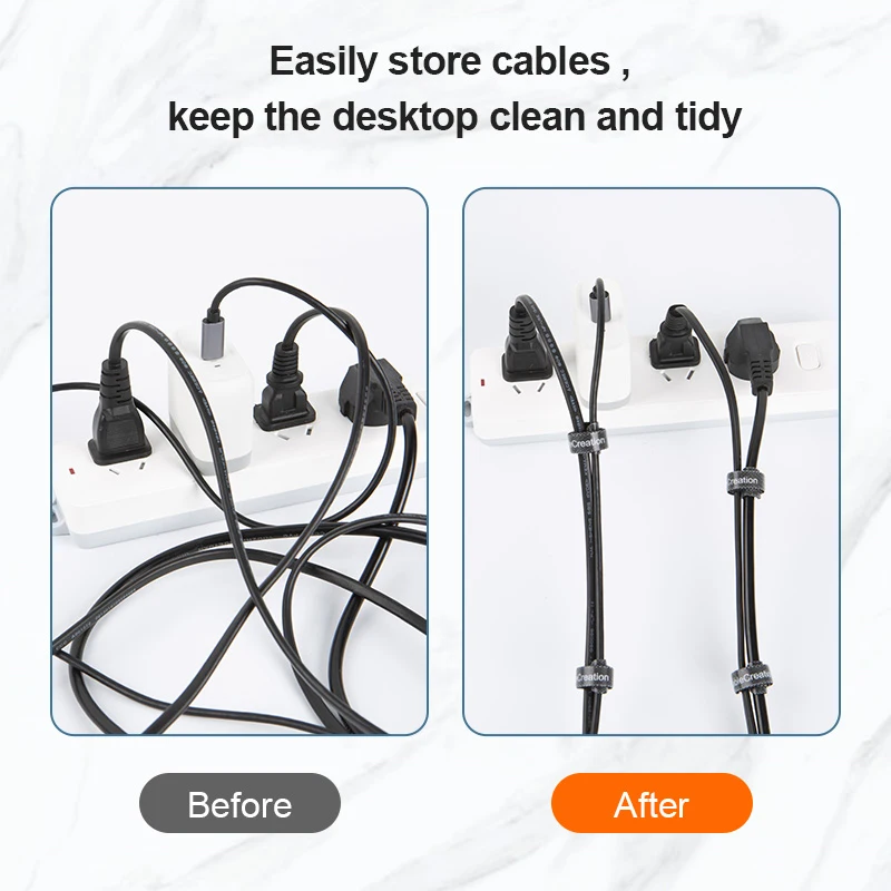 50 قطعة قابلة للشحن كابل العلاقات قابلة لإعادة الاستخدام قابل للتعديل كابل الأشرطة مع تسميات النايلون الربط البريدي العلاقات التفاف T-نوع كابل التعادل