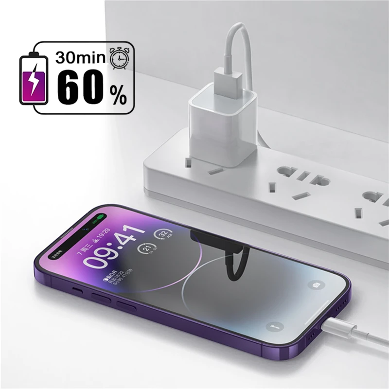 Original 30W PD Fast Charging USB Cable for iPhone 15 14 Plus 11 12 13 Pro XS Max 6 7 8 X XR USB PD Charger Cable Data Sync Cord