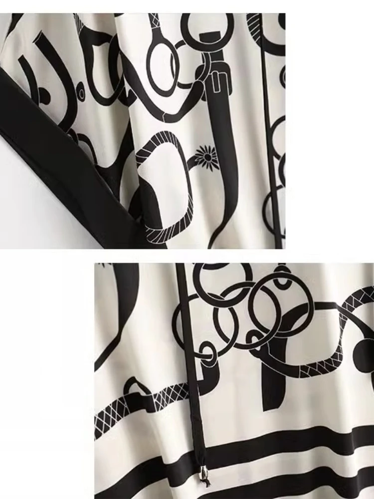 Silk T-irt Women's Loose Fit ort Sve Printed Heavyweight  Silk Casual Summer Top Korean Sle Commute Faion