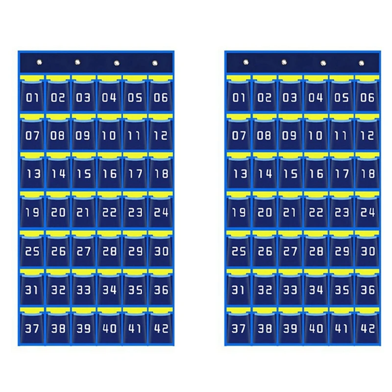 2X42 Numerowane kieszenie Wiszący organizer na telefon komórkowy Wisząca torba do przechowywania na uchwyty na telefon Kalkulator w klasie