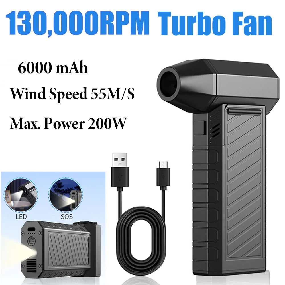 

Turbo jet fan Powerful Snow Blower 130000RPM Turbo Fan High Power Jet Fan Brushless Motor Air Duster Type-C Air Blower Dropship