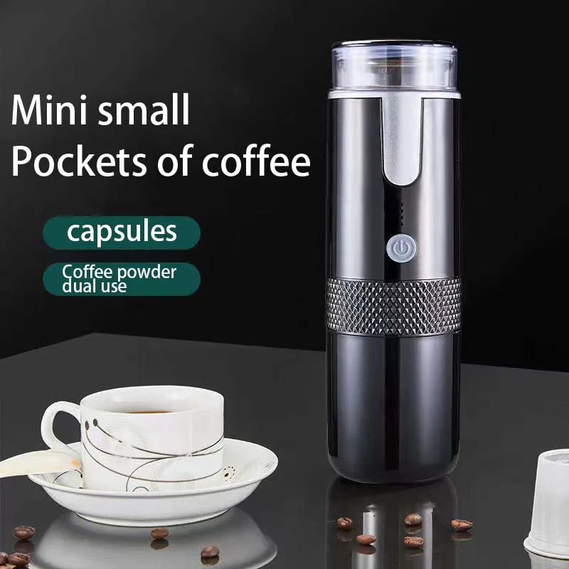 

Mini wireless portable coffee machine, coffee powder/capsule dual-use, one click start for home and outdoor use