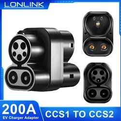 Adapter LONLINK CCS1 do CCS2 AC+DC z ładowarki CCS1 do ładowarki pojazdu elektrycznego CCS2 Złącze adaptera szybkiego ładowania dla Tesla