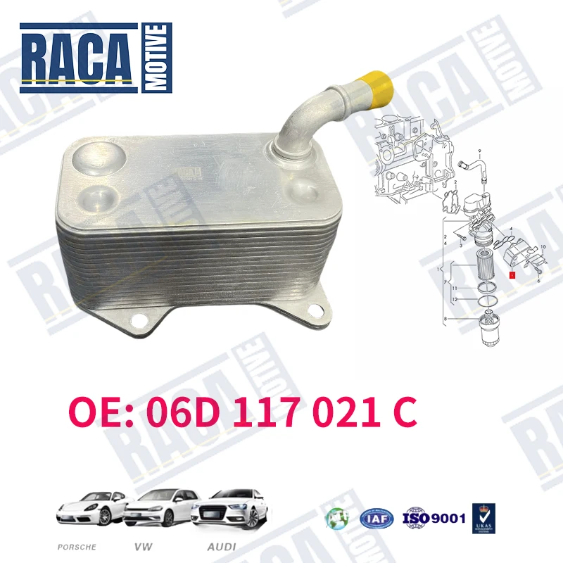 

For VW Eos Jetta Passat Golf Audi A3 A4 TT Seat Toledo Leon Altea Exeo Skoda Octavia Engine Oil Cooler 06D117021C 06D 117 021 C
