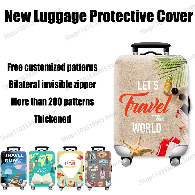 

Thick Elastic World Map Luggage Protective Cover Zipper Suit For 18-32 inch Bag Suitcase Covers Trolley Cover Travel Accessories