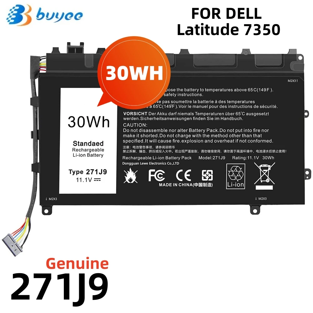 

New 271J9 30Wh Laptop Battery For Dell Latitude 13 7000 7350 GWV47 MN791 YX81V Series Notebook 11.1V 30WH 2500MAH