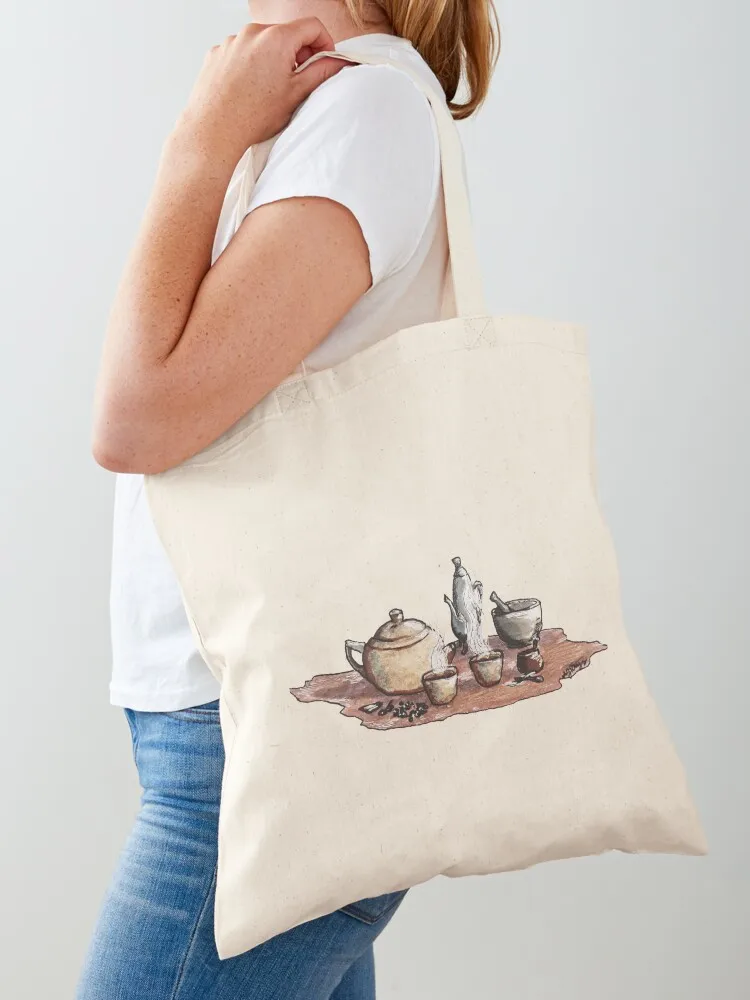 Tea Therapy Chai Tea Set Tote Bag woman shopping bag cute pouch bag eco pack