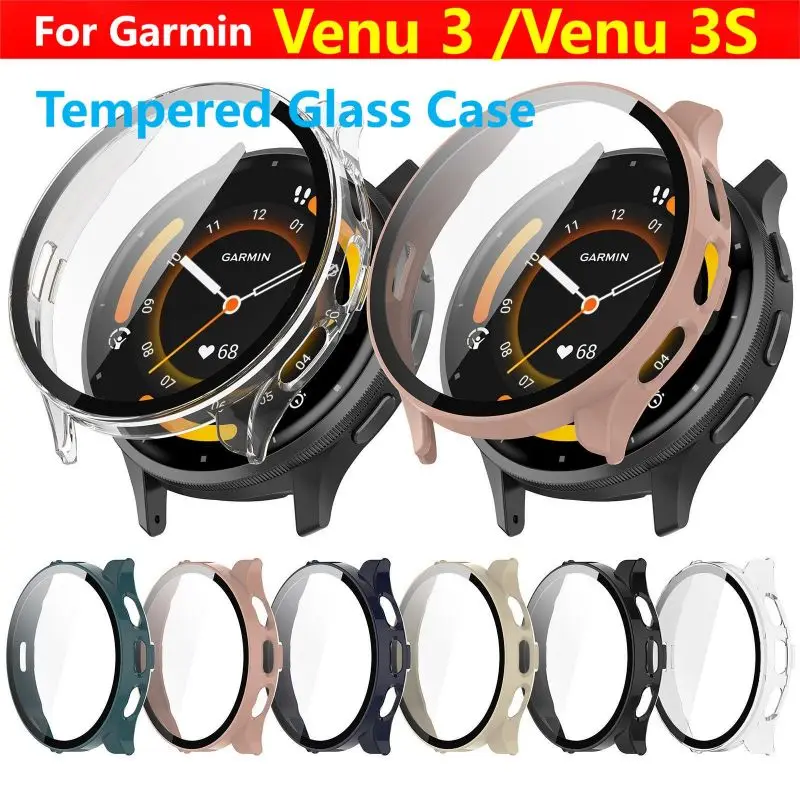 Custodia in vetro temperato per Garmin Venu 3 3S Smart Watch cinturino copertura protettiva paraurti Venu3 Venu3S protezione schermo Shell Accessori