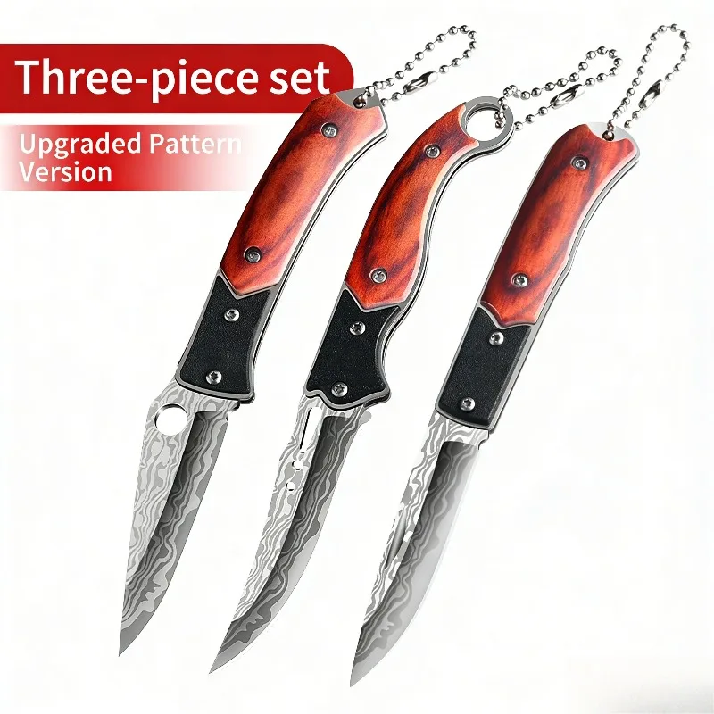 

NewMulti-Function High Hardness Survival Folding Knife 3 Piece Set - Durable Compact Stainless Steel Blade for Camping & Outdoor