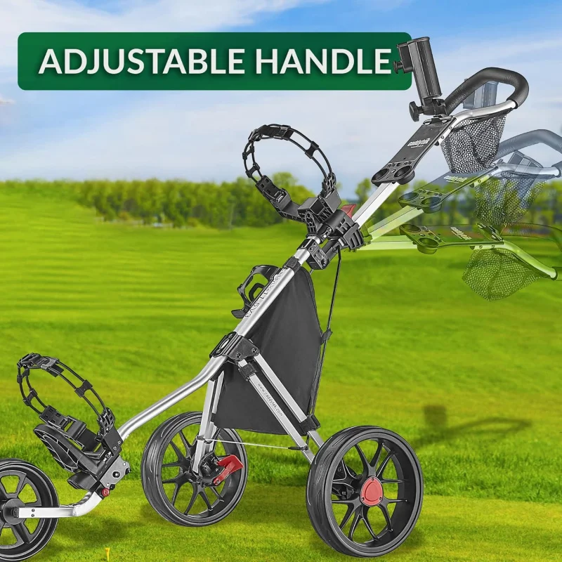 AQCaddytek CaddyLite 11.5 V3 3 Wheel Golf Push - SuperLite Deluxe,Lightweight,Easy To Fold Caddy Cart Pushcart