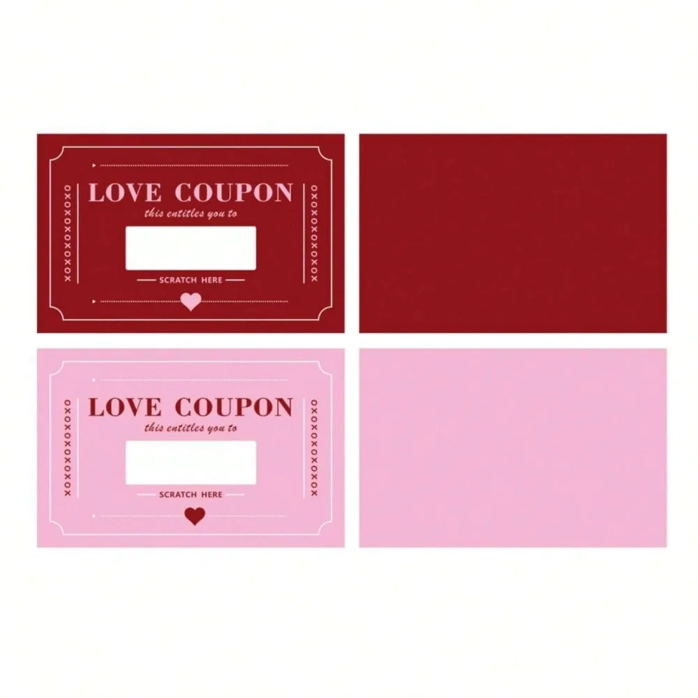 20pcs Romantic Lovers Scratch-off Cards Coupon Wedding Supplies Art Paper Love Coupon Card Creative Scratch Valentine's Day Card view 2
