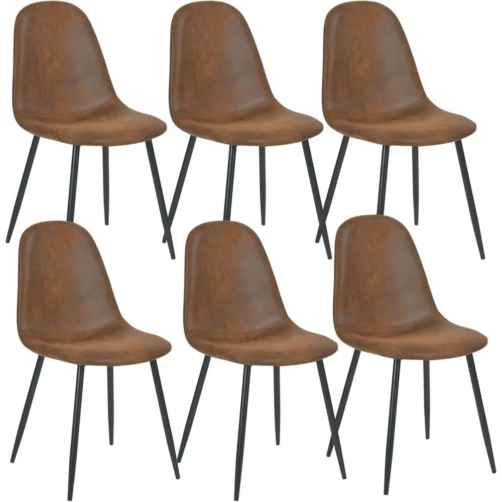 

6-Piece Modern Dining Chairs Set, Velvet/Suede/Fabric/Chenille Upholstery, Metal Legs, Suitable for Kitchen, Dining, Living Room