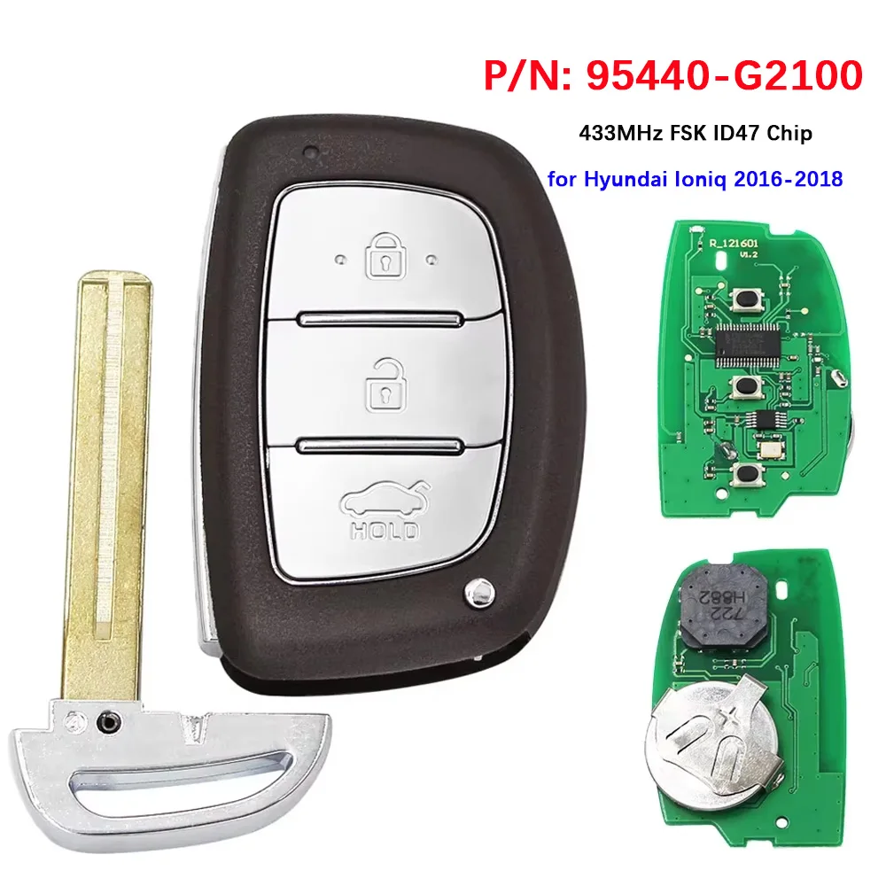 CN020061 Aftermarket Smart Key for Hyundai Ioniq 2016 2017 2018 Remote Control Fob P/N: 95440-G2100 433MHz FSK ID47 Chip