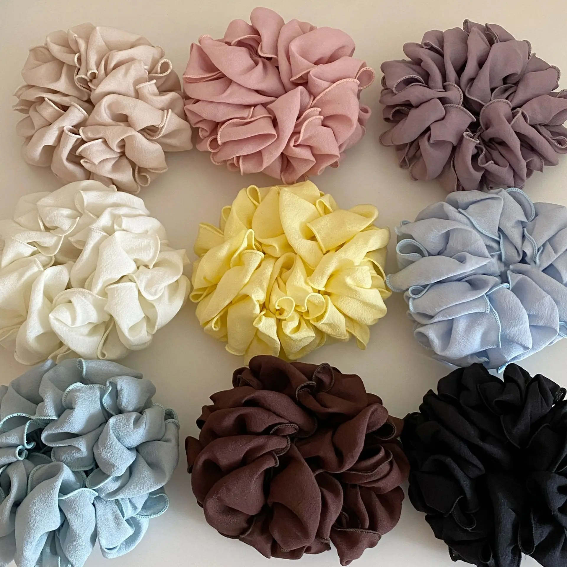 Gentle Temperament Pleated Large Hairbands Women High Elastic Hair Ropes Rubber Bands High Ponytail Hairbands Hair Accessories