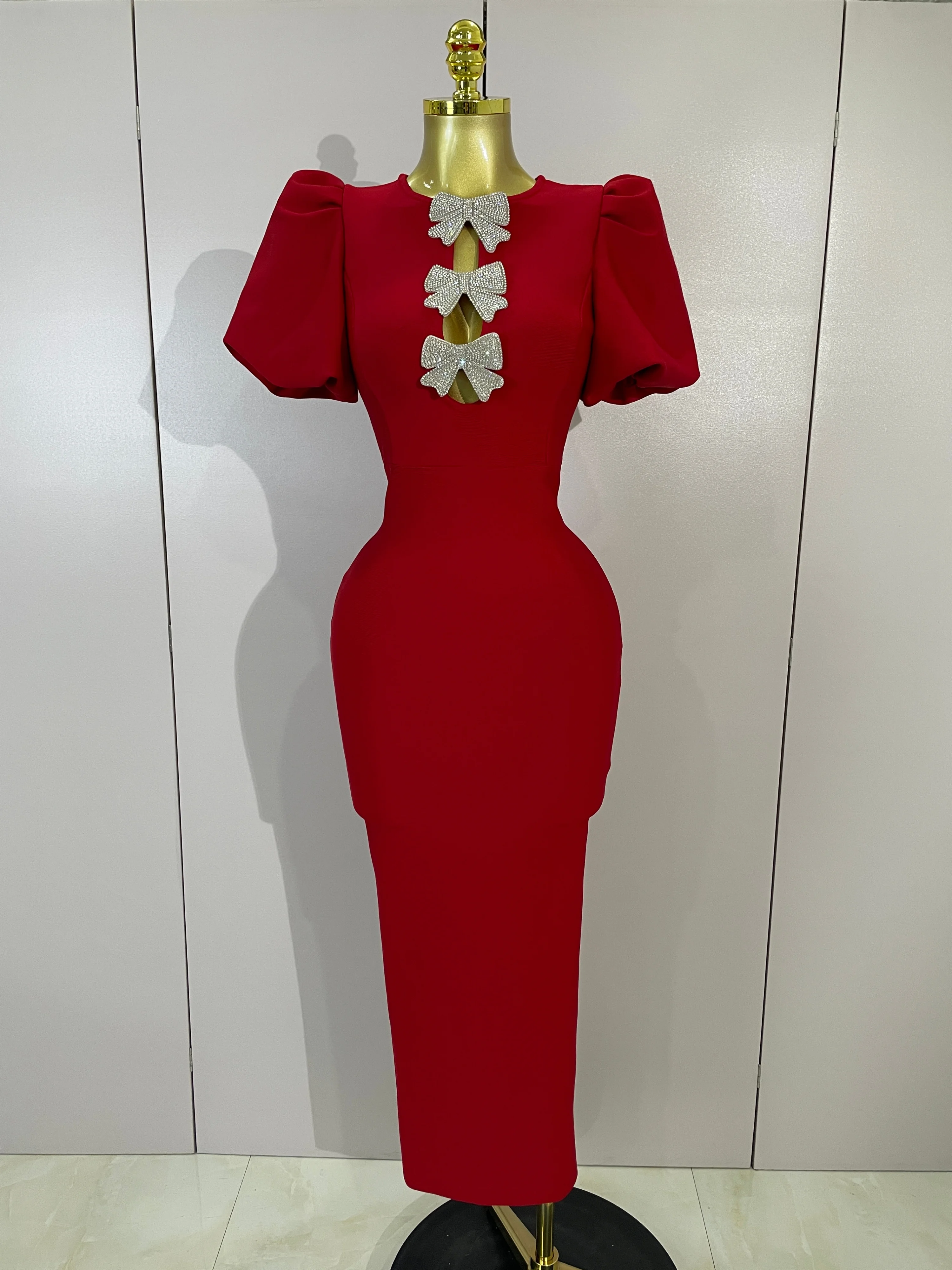 red maxi dress amazon Low V neckline The Elegant Holiday Red