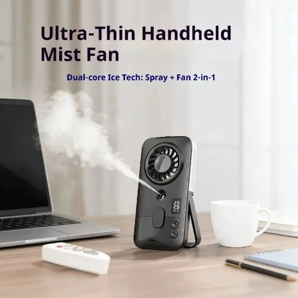 

Mini Size Handheld Mist Fan Mist Sprayer Compact Design USB Rechargeable Fan Moisturizing Function Hydrating Function Spray Fan