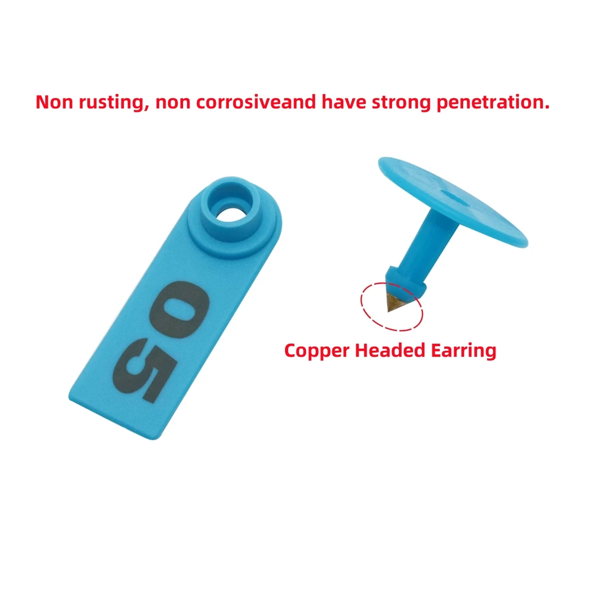 Sheep Cattle Ear Tag With Lettering Laser Typing NO.01~30 Copper Head Earring Multi-Color Animal Identification Cards 1Set/30Pcs