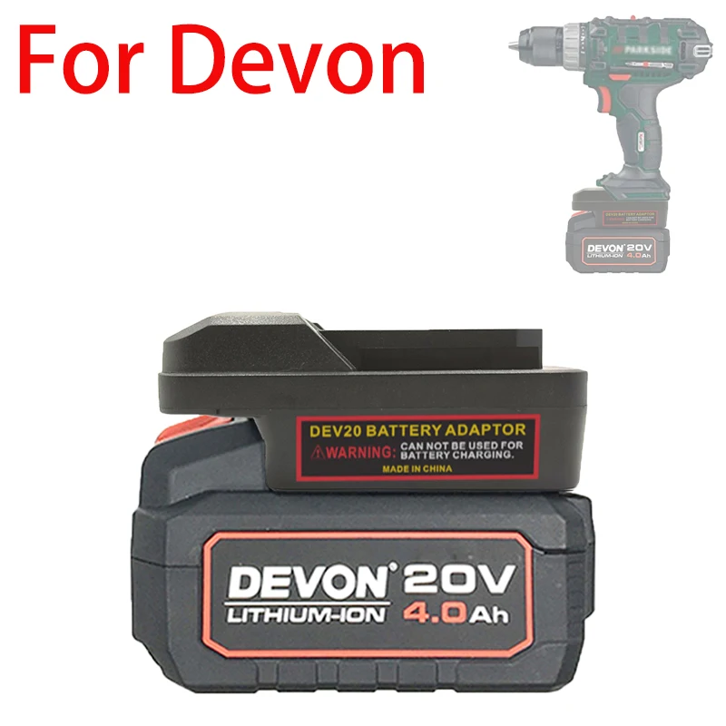 

For Devon 20V Lithium Ion Batteries for Parkside 20V Lithium Ion Battery Power Tools Electric Drills Battery Adapter Converter