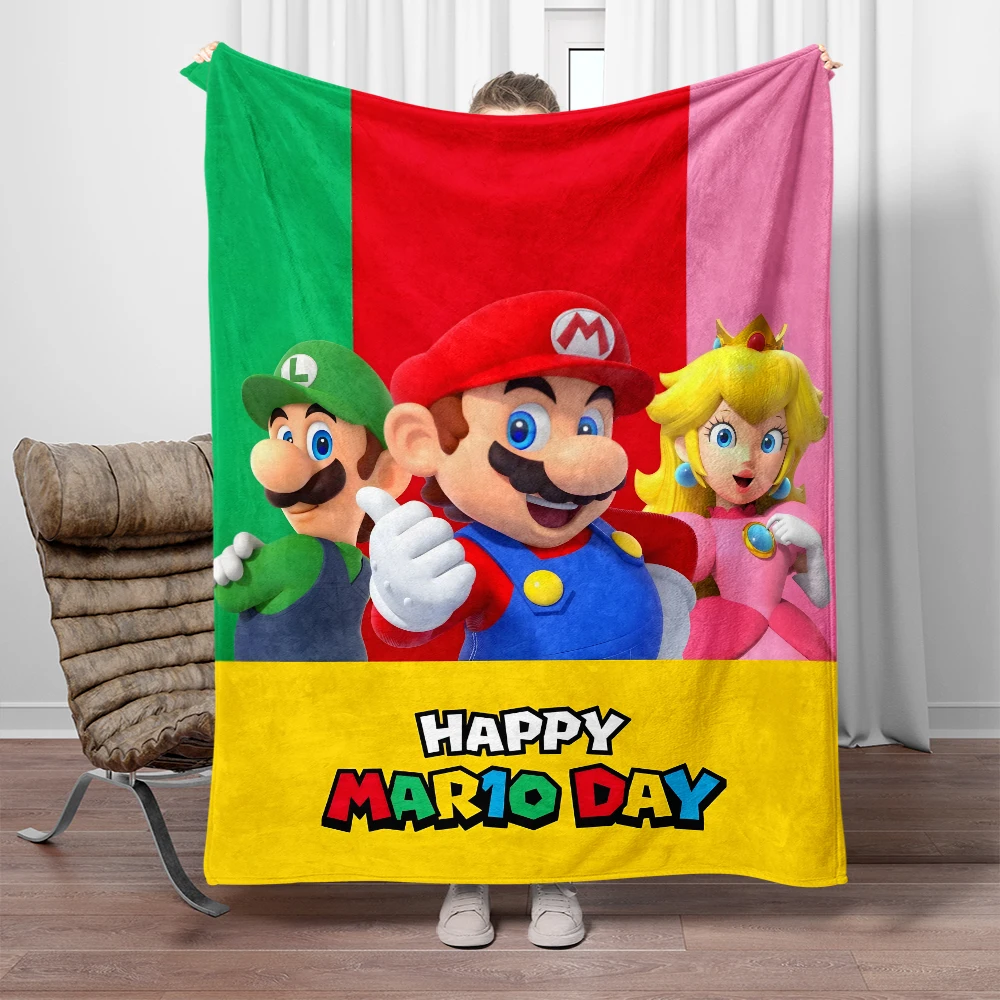 Super Mario Cartoon Blanket. Seasonal blankets. Used for sofas, beds, living rooms, travel picnics,cool blanket,birthday present