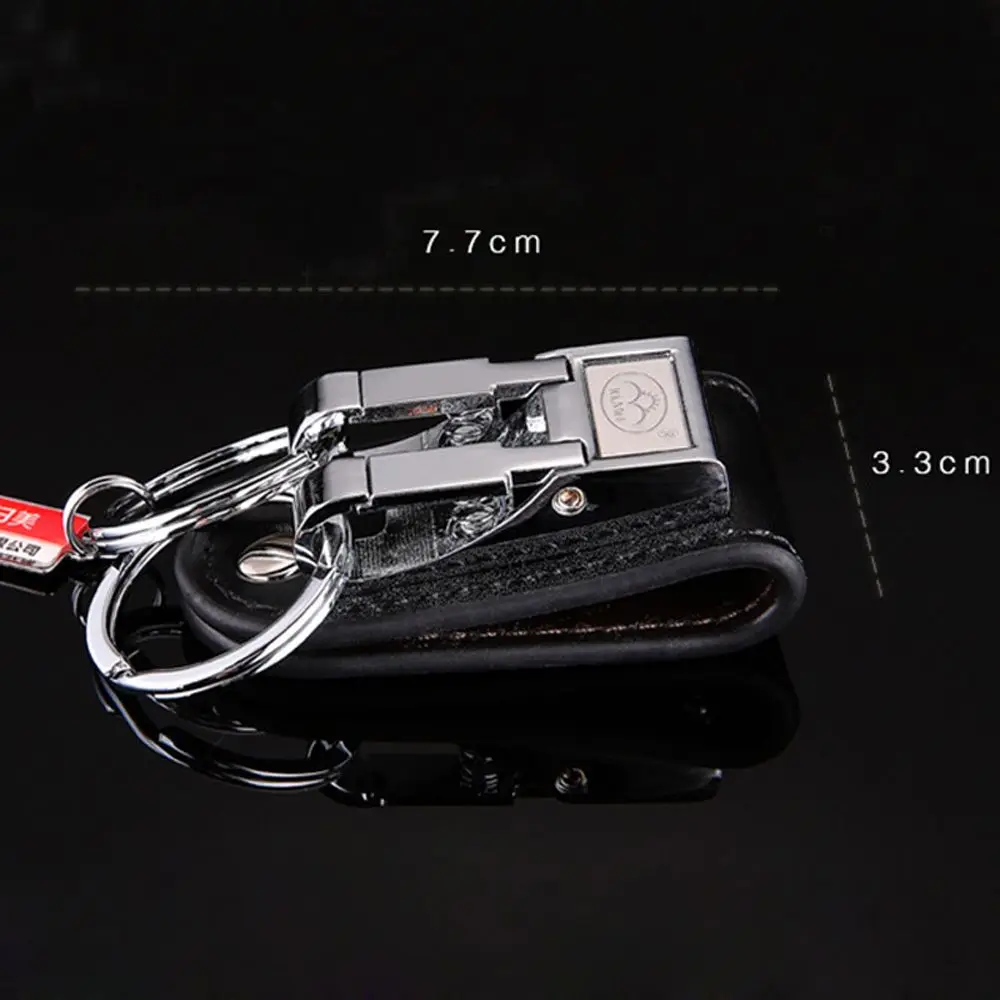 ใหม่สแตนเลสสตีลเข็มขัดหัวเข็มขัดคลิป Key CHAIN ผู้ถือแหวนกุญแจพวงกุญแจ 2 ลูป