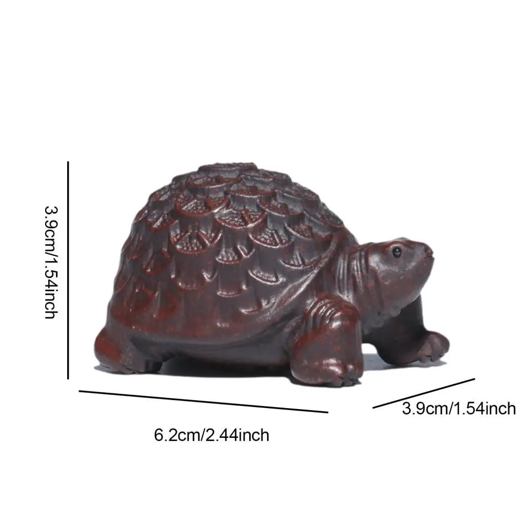 Turtle Figurine Tea Ceremony Decoration Purple Clay Sculpture Mini Adorable Tea Pet Tortoise for Home Decor Car Gift for Dad