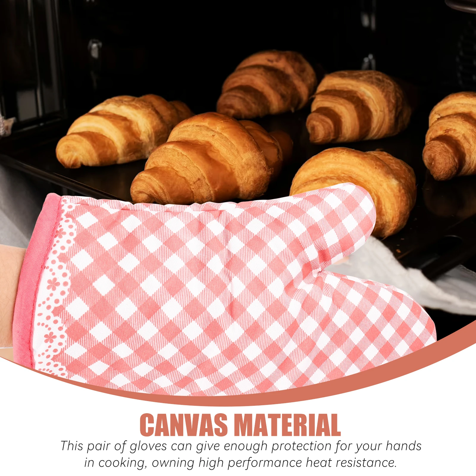 

2Sets Oven Gloves Heat Insulating Protective Kitchen Baking Microwave Cooking Gloves Anti-Scald Mitts Anti-Scald Mitts